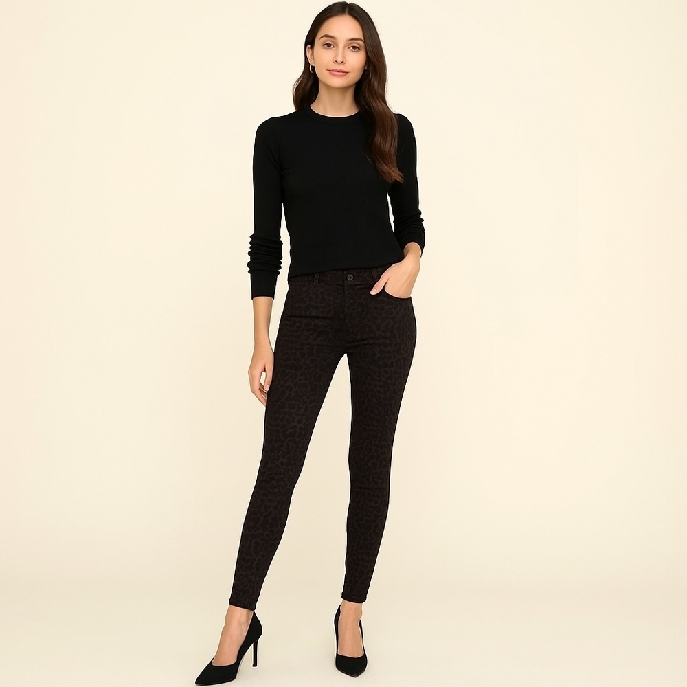 Liverpool Madonna Skinny 29" - Gray Black Cheetah - NWT US 10